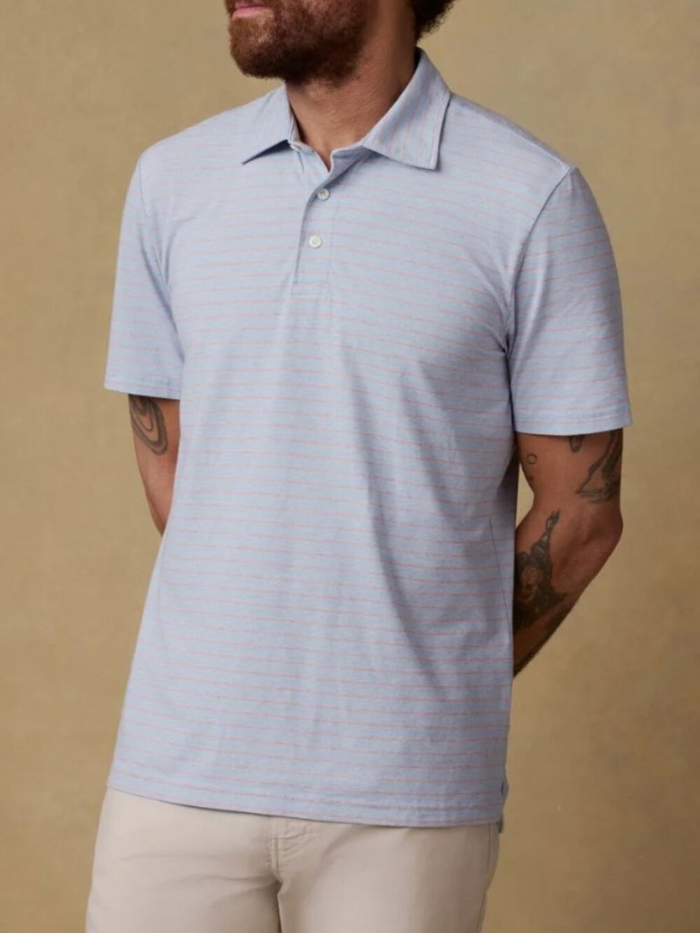 NWT FAHERTY Men's Short-Sleeve Polo XL- Vista View Stripe